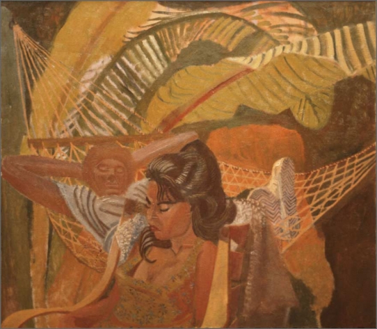 Eduardo Carrillo, uliette and Ruben, 1983. Oil, 48” x 54”