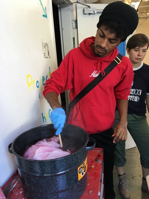 Image of student using natural dye