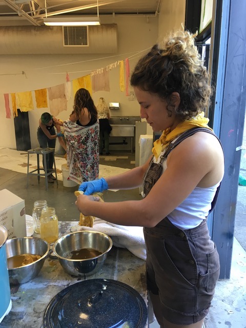 image of student using natural dye