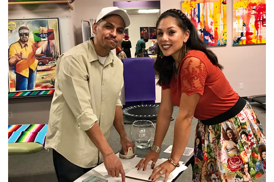 Artists Irene Juárez O'Connell and Victor Cervantes