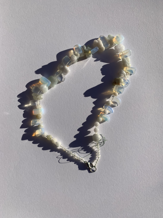 Teeth, necklace (October 2021) ​Beads from Santa Cruz, California