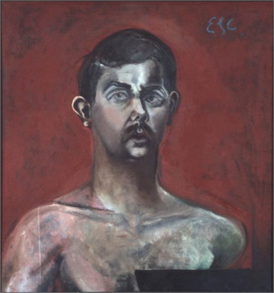 Eduardo Carrillo, Self Portrait, 1960. Oil, 29.25" x 31"