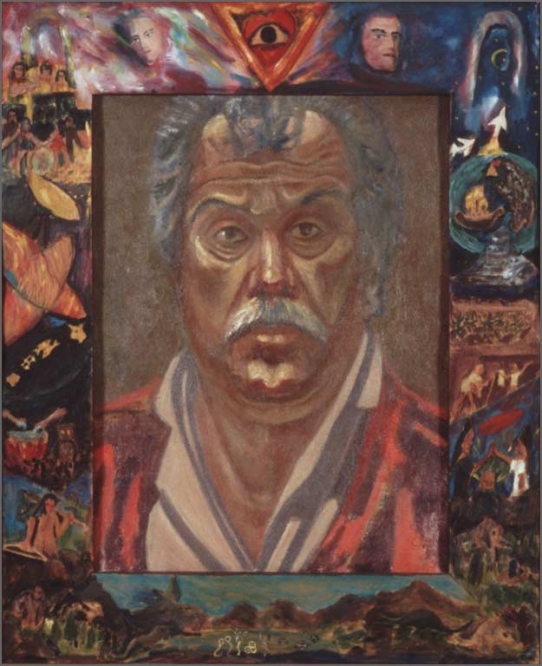 Eduardo Carrillo, Self Portrait, 1993. Oil, 27.25" x 33.25"