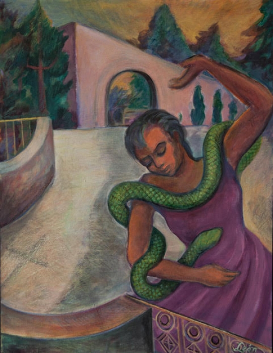 Carmen Leon, Snake Woman. Oil on canvas.