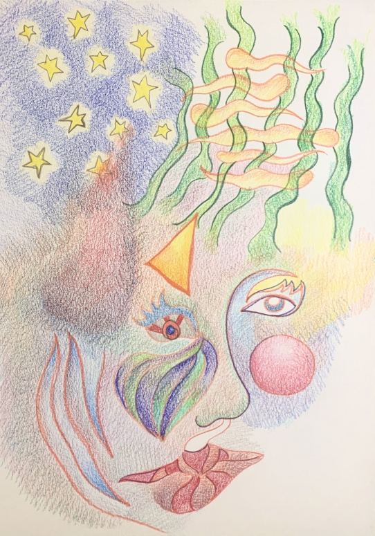 Edie Trautwein, Headache (2020), Colored pencil