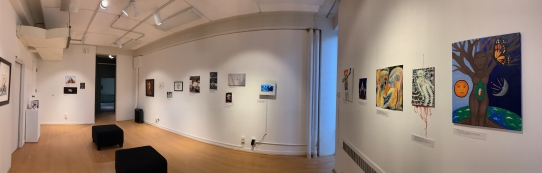 Installation view of Homecoming exhibition at the Sesnon Underground