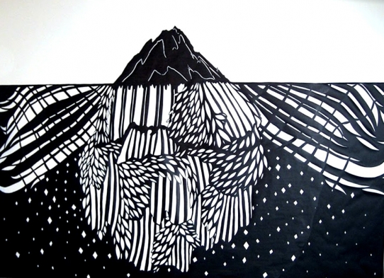 Katerina Lanfranco (Kresge '01), Midnight Sun, 2009. Hand cut paper