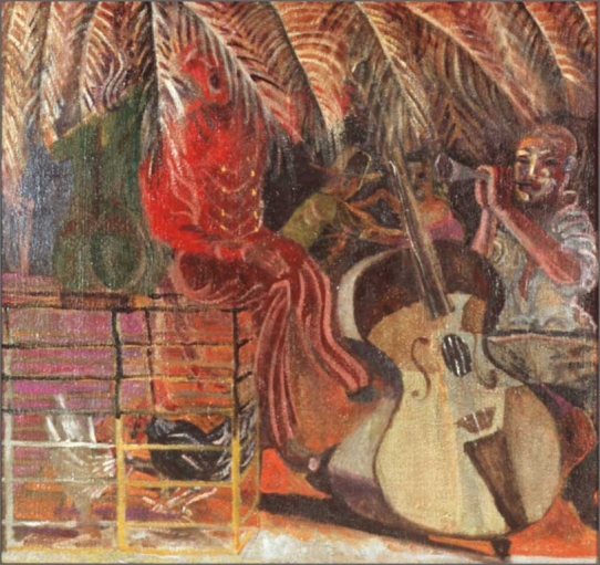 Eduardo Carrillo, Los Músicos, 1991/1992, Oil, 39.74" x 37.5" 