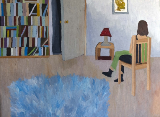 Natalie Jauregui Ortiz (Porter ‘18), Library Bookcase, 2019. Oil on Canvas