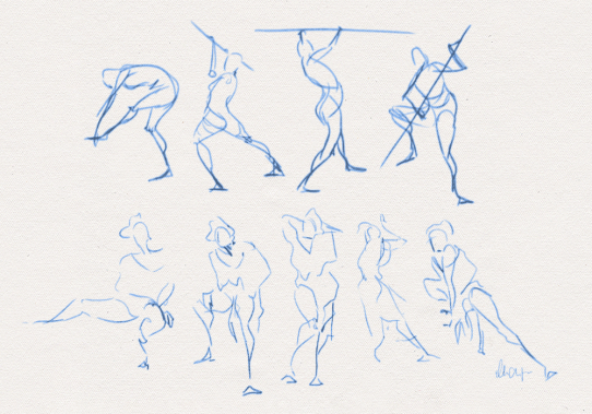 30 Second Gesture Poses | 365 Days of Fantasy Art